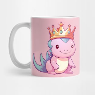 Regal Cartoon Axolotl Wearing a Gleaming Crown Mug